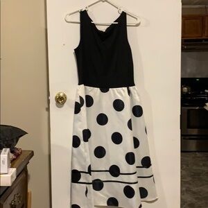 Black and white polkadot dress
